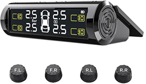 YancioGZ Reifendrucksensor-Überwachungssystem mit LCD-Display TPMS Universal-Auto-Echtzeit-Detektor-Drucküberwachung mit externem Ventil