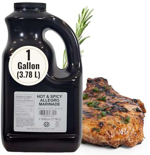 ALLEGRO - The Marinate Everything Marinades | Perfect Marinades for Meat & Veggies | Marinade for Grilling, Roasting & Cooking | Kosher & Gluten Free | 128 Oz (Pack of 1) - Hot & Spicy