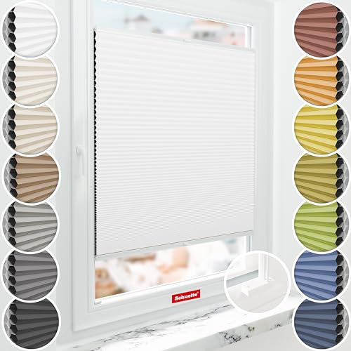 Schuette® Wabenplissee mit Bohren zum Anschrauben: Moonlight (Weiß) ● 40x80cm (Breite x Höhe) ● Suprafix Faltrollo Befestigung ● Bequeme Rollo Montage inkl. Video