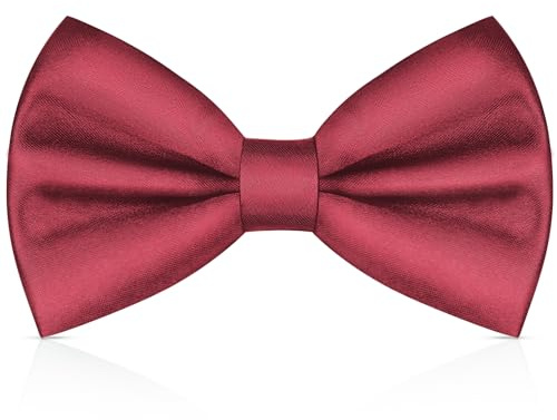 URAQT Nœud papillon avec crochet, Nœud Papillon pour Homme Réglable en gabardine de smoking solide, Couleur unie Noeud papillon pour Noeud papillon pour enfants et hommes pour Mariage Fête,Rouge Foncé