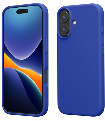 kwmobile Cover per iPhone 16 Custodia - Back Case per Smartphone in Silicone TPU - Protezione Gommata - blu baltico