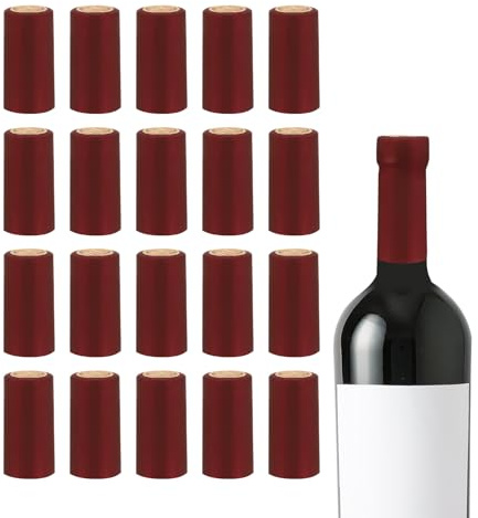 QUARKZMAN PVC Termorretráctiles Cápsulas Vino Botellas 30x60mm Rojo 150uds | Sellador Retráctil Envoltura para Vidrio Vino Botellas, Vino Bodegas, Hogar