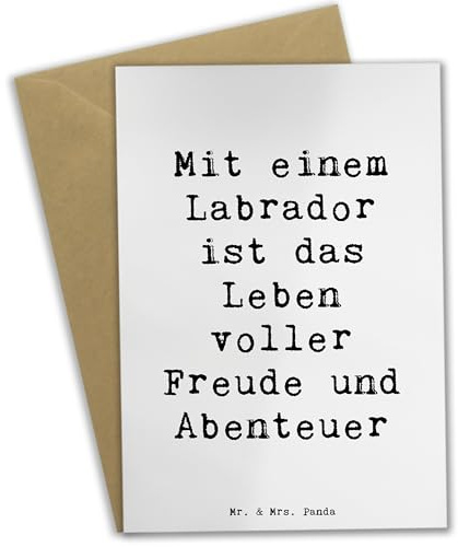 Mr. & Mrs. Panda Glückwunschkarte Spruch Labradorleben - Geschenk, bester Freund, weihnachtskarten, treue Begleiter, hochzeitskarten, osterkarte, Hunderasse, Hunderassen Charakter, kinderfreundlich