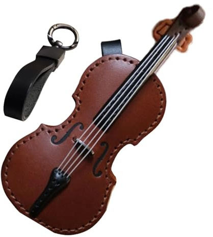 Porte-clés violoncelle en cuir fait à la main | Porte-clés minuscule | Porte-clés violoncelle vintage en cuir | Porte-clés instrument de musique | Décoration de Noël | Pendentif de sac, violoncelle,