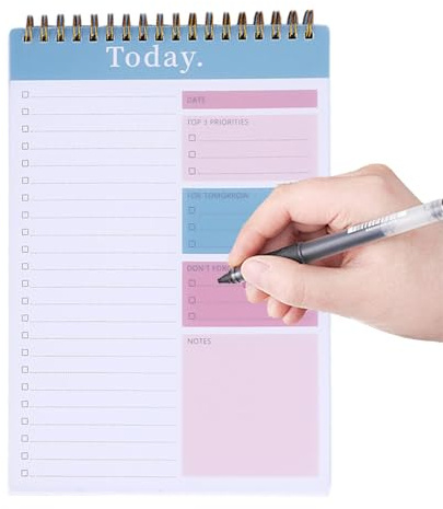 Bloc-notes de planification quotidienne | 52 feuilles de notes de choses à faire | Carnet de choses à faire, liste quotidienne, liste de contrôle, organiseur de notes, planificateur de tâches portable