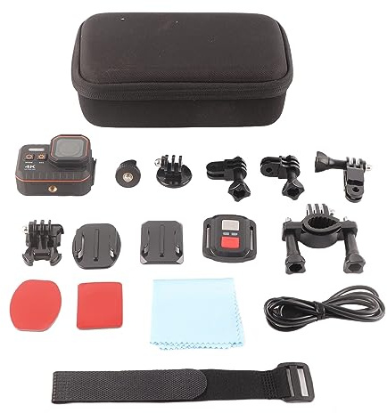 Locadence 4K 60FPS 16MP Action Kamera, 170° Weitwinkel, 6 Glaslinsen, wasserdichte Unterwasserkamera mit 2 Zoll IPS Display Fernbedienung, Stabilisierungs Sportkamera Zum Surfen