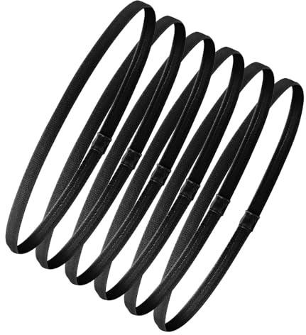 Rixotix 6 Stück Haarband Herren, Elastische Haarband Jungs, Sport Haarband Jungen, Rutschfeste Haarband Männer Damen, Dünn für Yoga, Fußball, Joggen