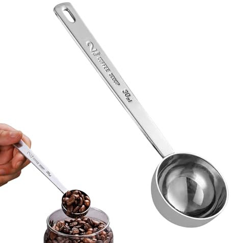1 Stück Kaffeelöffel Portionierer,Kaffeelot,Edelstahl Coffee Scoop,Lang 30g Dosierlöffel,Kaffeemesslöffel,Kaffeeportionierer,Kaffeepulver,Kaffelöffel Löffel, Measuring,Spoon,Zuckerlöffel Kaffee