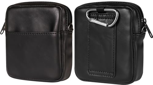 Étui de Ceinture pour Téléphone Compatible avec Samsung Galaxy Z Flip 7/6/5/4/3/2/5G/Huawei Pura X/Motorola RAZR 5G, Sac d'Epaule Cuir Homme Pochette avec Porte-Cartes Portefeuille à Bandoulière