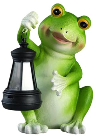 SZLIFE Luce Statue di Rana Solare da Giardino, figurina Esterna LATERNA Notte Lima COLLEGABILE per Animale per LA CATURA per Il Patio