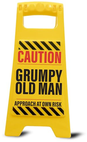 Boxer Gifts Caution Grumpy Old Man nyhet varningsskylt – gammal ålder skämt gåva för män och farfar – rolig pappa present på fars dag