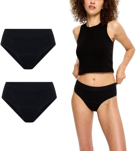 Modibodi Women's Period Bikini Brief 2-Pack Moderate 30ml Black S/8-10