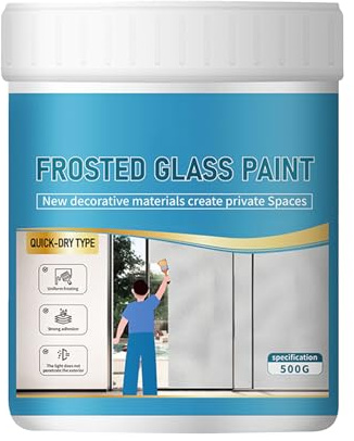 Generisch Frostfarbe für Glas Blickdichte, wasserbasierte Mattbeschichtung | 500 Gramm wasserdichte Fensterfolienfarbe für Glas Zuhause, Küche, Schlafzimmer, Schiebetür, Spiegel