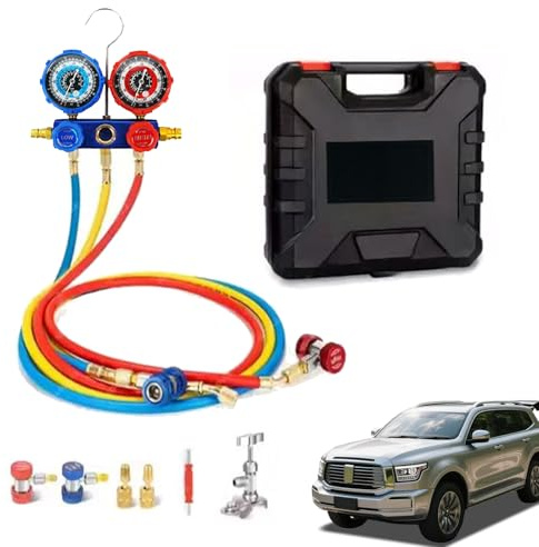 Recarga Aire Acondicionado Coche - Manifold Gauge Set Kit | Kit De Carga Clim Auto | Conjunto De Calibre Hvacs | Conjunto De Medidor Colector | Gárgares Colector Hvac Sets | Gárgares Hvac Sets | Kits