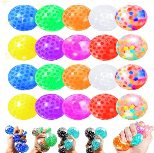 20 Stück Mitgebsel Squishy Stressball, Weiche Squishy Stressbälle, Entspannung für Erwachsene, Anti Stress Bälle Gastgeschenke, Zufällige Farben