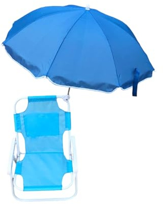 CVZQTE Sedia da Spiaggia per Bambini All'aperto con Parasole Regolabile Struttura in Metallo Design Pieghevole Parco Campeggio E Relax Mare Parasole Sedia A Baldacchino