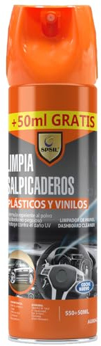 SPSIL Limpiador y Protector para Salpicaderos de Coche Spray con Efecto Antipolvo y Acabado Mate Satinado Limpieza Profunda para Plásticos, Vinilos y Cuero Interior Aroma Coche Nuevo 600ML