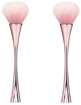 2Pcs Rose Gold Nail Art Dust Powder Remover Brush, Nail Art Dust Cleaner Brush, Soft Cleaner Brush for Makeup, Nail Dust Brush for Acrylic Nails Manicure Brush for Women Birthday Gifts, Nail Dust Brus