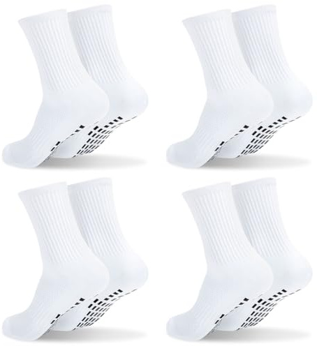Youkly Lot de 4 paires de chaussettes de football antidérapantes respirantes pour enfants, pour rugby, course, basket-ball, hockey