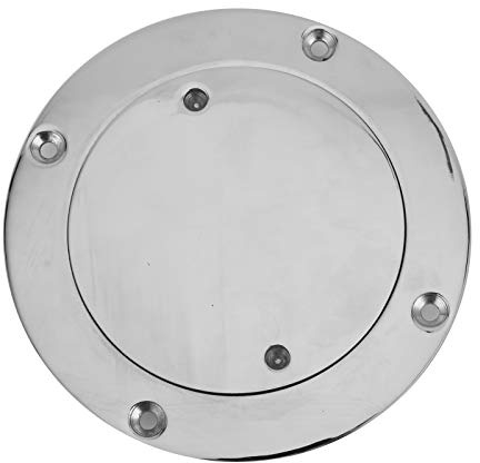Naroote Plaque de Pont Ronde en Acier Inoxydable de 4 Pouces, Adaptée au Couvercle D'accès pour Le Matériel Marin de Yacht, Résistante à la Corrosion pour de Larges Applications