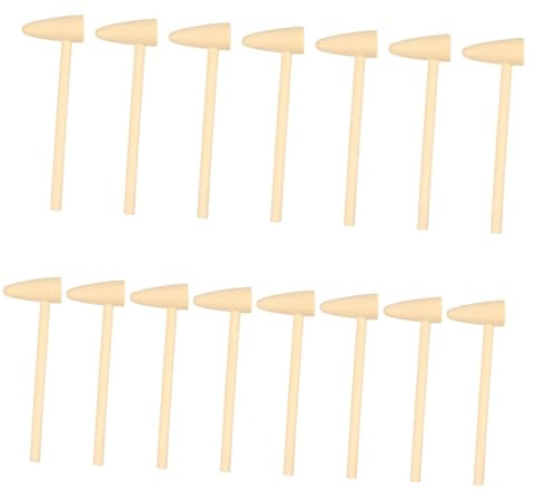CLISPEED 15 Stück Kleiner Holzhammer für Leichter Kleiner Holzklopfhammer aus Robustem Vollholz Holzspielzeug für Jungen und Mädchen Fördert Motorische Entwicklung und Handtraining
