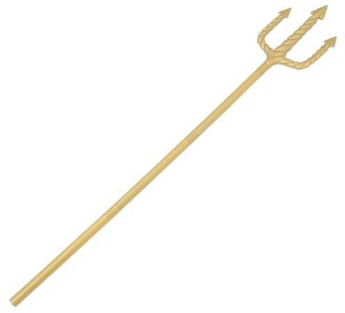 JOINPAYA Forcone da Diavolo Plastica Oro 3 Punte per Halloween, Accessorio Costume Demone e Oggetto di Scena Cosplay per Feste e Palcoscenici, Decorazione Demoniaca per Adolescenti e