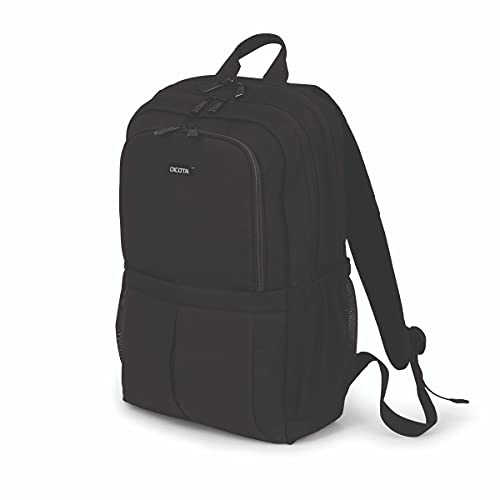 Dicota - Zaino Eco SCALE 15”-17.3” - Zaino leggero per computer portatili con imbottitura protettiva e ampio spazio di stoccaggio - Realizzato in PET riciclato - Colore nero