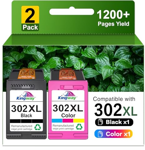 302 XL Multipack Kompatibel für HP 302 Druckerpatronen Schwarz und Farbe für HP 302 XL für HP Envy 4525 4520 Druckerpatronen OfficeJet 3831 5230 3830 3833 DeskJet 3630 3836 (Schwarz, Farbe)
