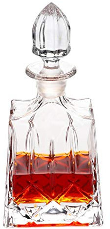 LSRRYD Carafe à whisky en verre pour spiritueux (850 ml), cristaux sans plomb
