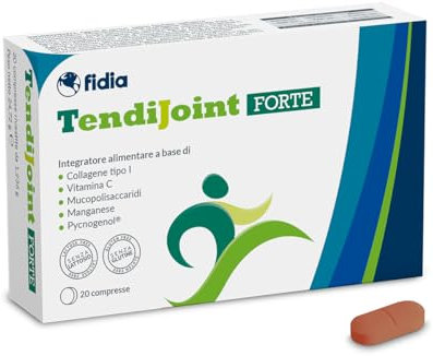 Fidia Farmaceutici TendiJoint FORTE - 20 Compresse, Integratore Alimentare per il Benessere dei Tendini, Senza Glutine e Lattosio