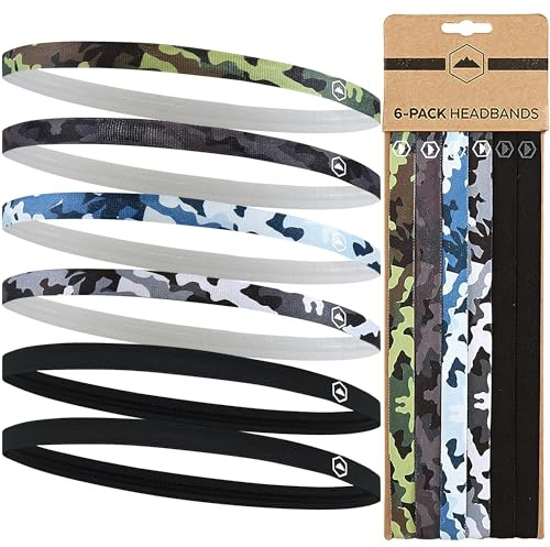 Tough Headware Haarband Damen und Herren - Dünne elastische Stirnbänder - Haarbänder für Sport Fußball Fitness - Stirnband Mädchen und Jungs - Sportband Set in versch. Farben