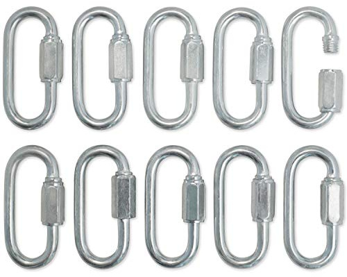 Meister Quick Link Schraubverschluss-Karabiner, verzinkter Stahl mit Gewinde-Sechskant-Anschluss, M5 (5,1 cm) x 10 Stück