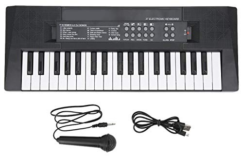 Elektrische Tastatur, tragbare 37 Key Piano, mit Mikrofon und Aufnahmefunktion, Klavier Keyboard, Musikinstrument, Spielzeug für Kinder, Anfänger, und Familienunterhaltung.