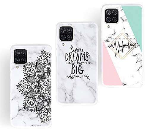 HopMore Hülle für Samsung Galaxy A12 Handyhülle Matt Weich Silikon Weiß Marmor Handytasche Muster Schlank Transparent Bumper Soft Schutzhülle Stoßfest Dünn Silikonhülle Cover - Design Z