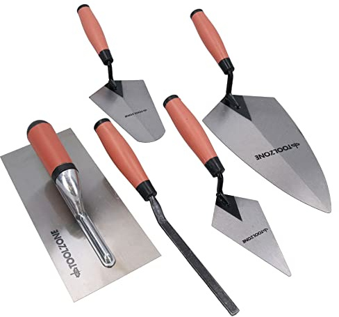 5pc Builders Brick Block Laying Trowel Set Bucket Gauging Pointing Jointing