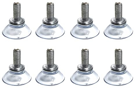 DANXQ Ventosa de tornillo M8 de PVC transparente, 8 unidades/paquete, ajuste largo, diámetro 3,5 cm, longitud del tornillo 1,8 cm, material de agarre PVC