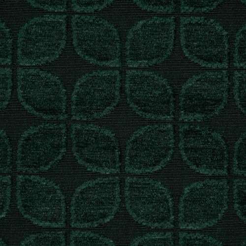 SCHÖNER LEBEN. Dekostoff Jacquard Chenille Deluxe Soft Retro Leaf dunkelgrün 1,40m Breite