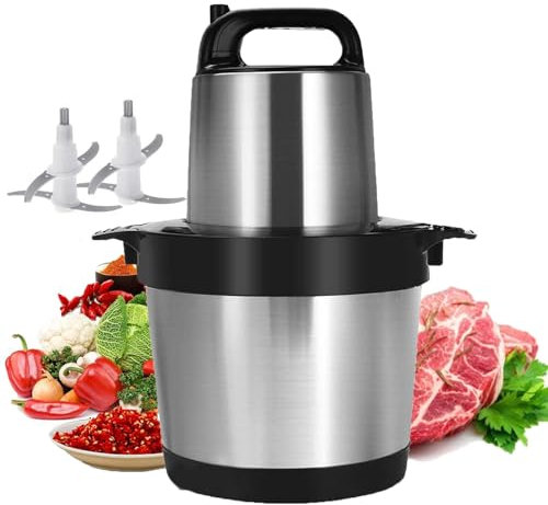 VACSAX 1000w Electric Meat Grinder - 6l Double Knife Stainless Steel, Electric Food Chopper Meat Mincer with 2 Gear, For Meat, Vegetables, Fruits, Nuts