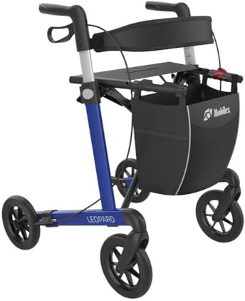 Mobilex Rollator Leopard mit Soft-Rädern blau
