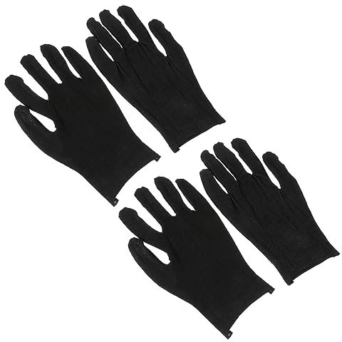 SOESFOUFU 24 Paare Schwarze Baumwoll handschuhe Winterhandschuhe für Männer Frauen dehnbarer Futterhandschuh Arbeitshandschuhe dicke handschuhe smock Industriehandschuhe Verdickte Handschuhe