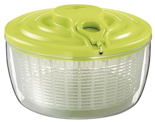Küchenprofi Salatschleuder WAVE, Salat Handschleuder mit Seilzug, Salatschüssel mit Deckel und Korb, Zerlegbar für einfache Reinigung, Hochwertiger Kunststoff, Inhalt 3,25 L, Ø 24 cm, Grün