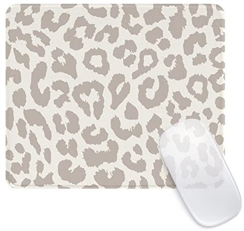 Ksriylm Mauspad,Quadratisches Niedliches Grauer Leopard Mouse Pad,für Büro und Zuhause,Mousepad mit Motiv,wasserdichtes Mousepad,rutschfeste Gummiunterseite,Computer-Mauspads für kabellose Maus