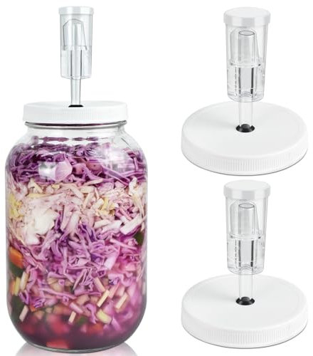 Artcome 10 PC Airtight 1 Gallon Fermentation Lid with Airlock - Transform Gallon Jar Into a Fermenter - Perfect for Pickles, Hard Kombucha, Beer, Wine, Cider - Gallon Lid with Econolock Airlock