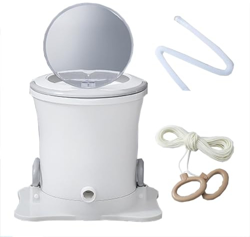 Manual Clothes Spin Dryer 17x15in 17x18.5in Spin Dryer Non-Electric Convenience And Efficiency For RV Apartments Dorms Camping Travel(White,Large)