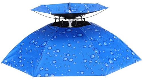 Keuyeo Winddichter Kopf-Regenschirm-Hut, Sonnenschutz, Angelschirm, Kopfbedeckung, Regenschirm-Kopf-hüte, Schutz, Faltbarer Regenschirm-Hut