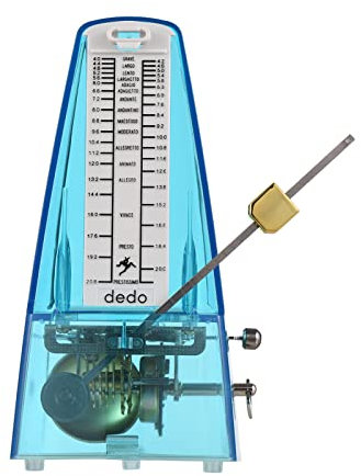 CHOYUE Transparentes mechanisches Metronom mit Glocke Universelles Aufzieh-Metronom mit lautem Sound Beat-Auswahl Geschwindigkeitsregler für Gitarre, Klavier, Violine, Trommel