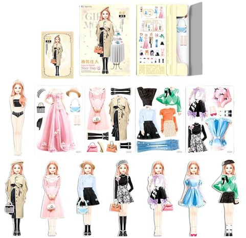 Generisch Magnetische Prinzessinnen-Anziehpuppen Aus Papier – Magnetische Mode-Anziehpuppen – Magnetische Papierpuppen, Anziehbuch, Papierpuppen-Stickerbuch Für Kinder Im Alter Von 3 Bis 12 Jahren