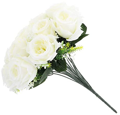 OKUMEYR Fiori per Cimitero per 18 Bouquet di Rose Artificiali di per Funebre per Cimitero