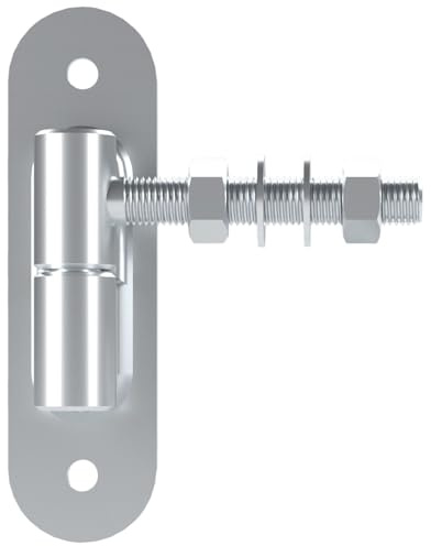 SOTECH Gond de porte Ø 27 mm M16 x 96 mm Capacité de charge 250 kg/pièce | avec plaque de fixation en acier galvanisé Gond de porte Gond de porte Charnière de porte