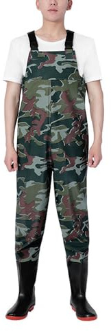 ENEN Wathose Herren Damen Wasserdicht PVC gr 36-47 Wathose mit Stiefeln, Atmungsaktiv Verstellbare Schultergurte Anglerhose Angelhose Watstiefel Angelbekleidung Fliegenfischen
